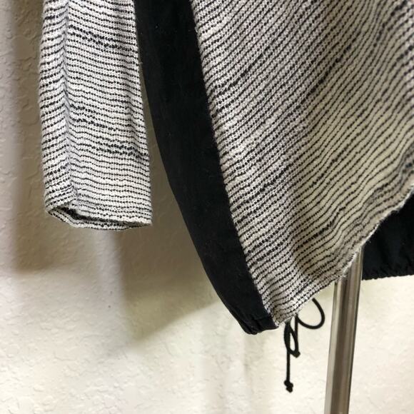 Tibi black white striped knit cotton linen blend tie back top size Large - Picture 4 of 15